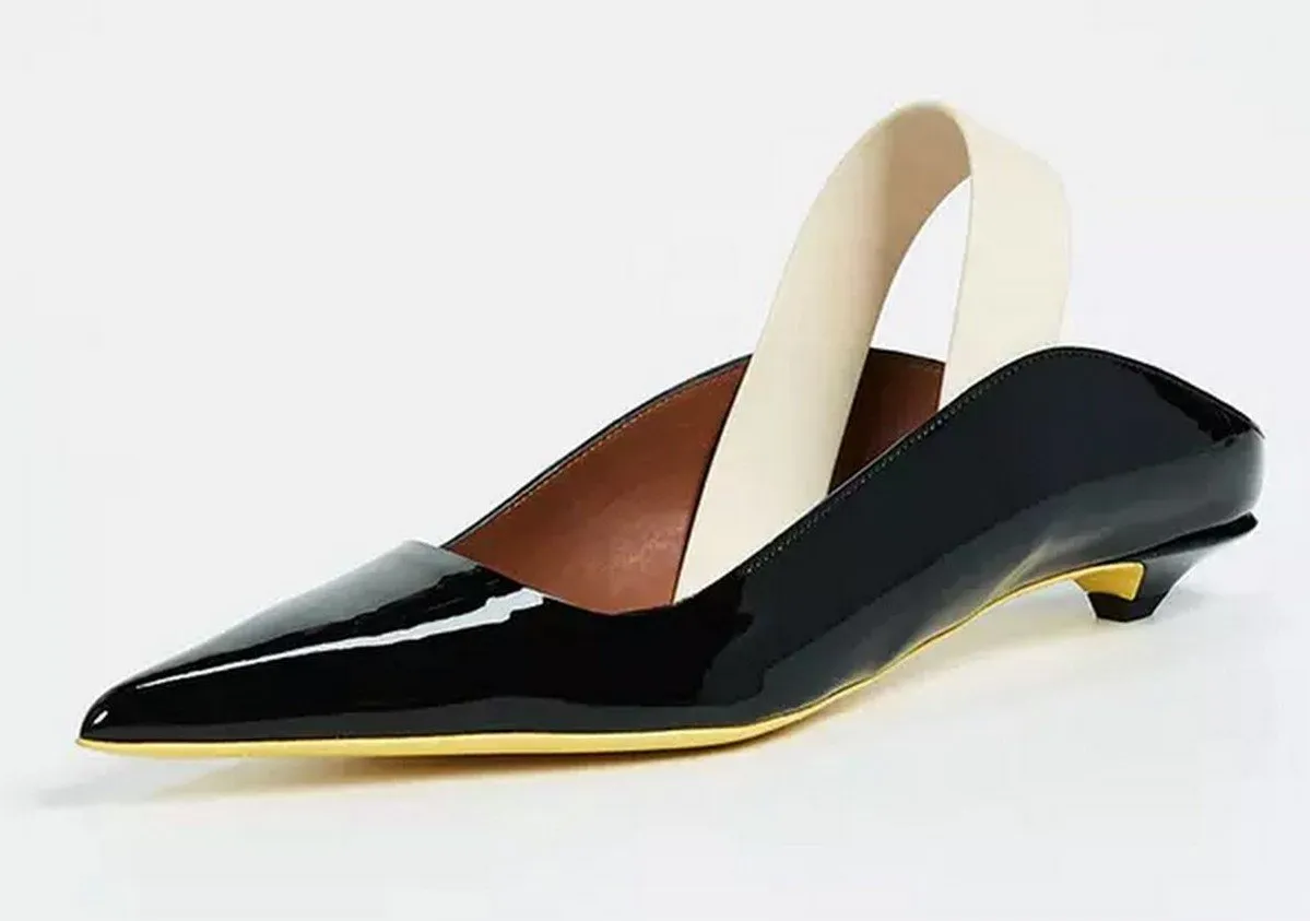 20mm Patent Leather Slingback Flats
