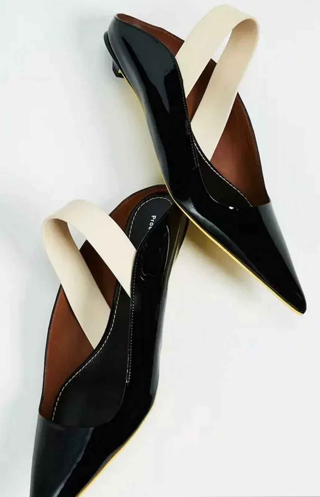 20mm Patent Leather Slingback Flats