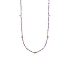 Alicia Van Fleteren 16" Amethyst Tiny Gold Ball Charms Necklace