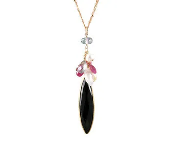 Alicia Van Fleteren 16" Black Spinel Gold Necklace