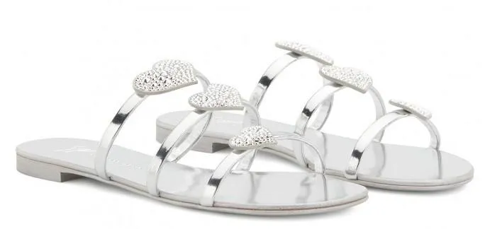 'Anya love' Sandals, Silver