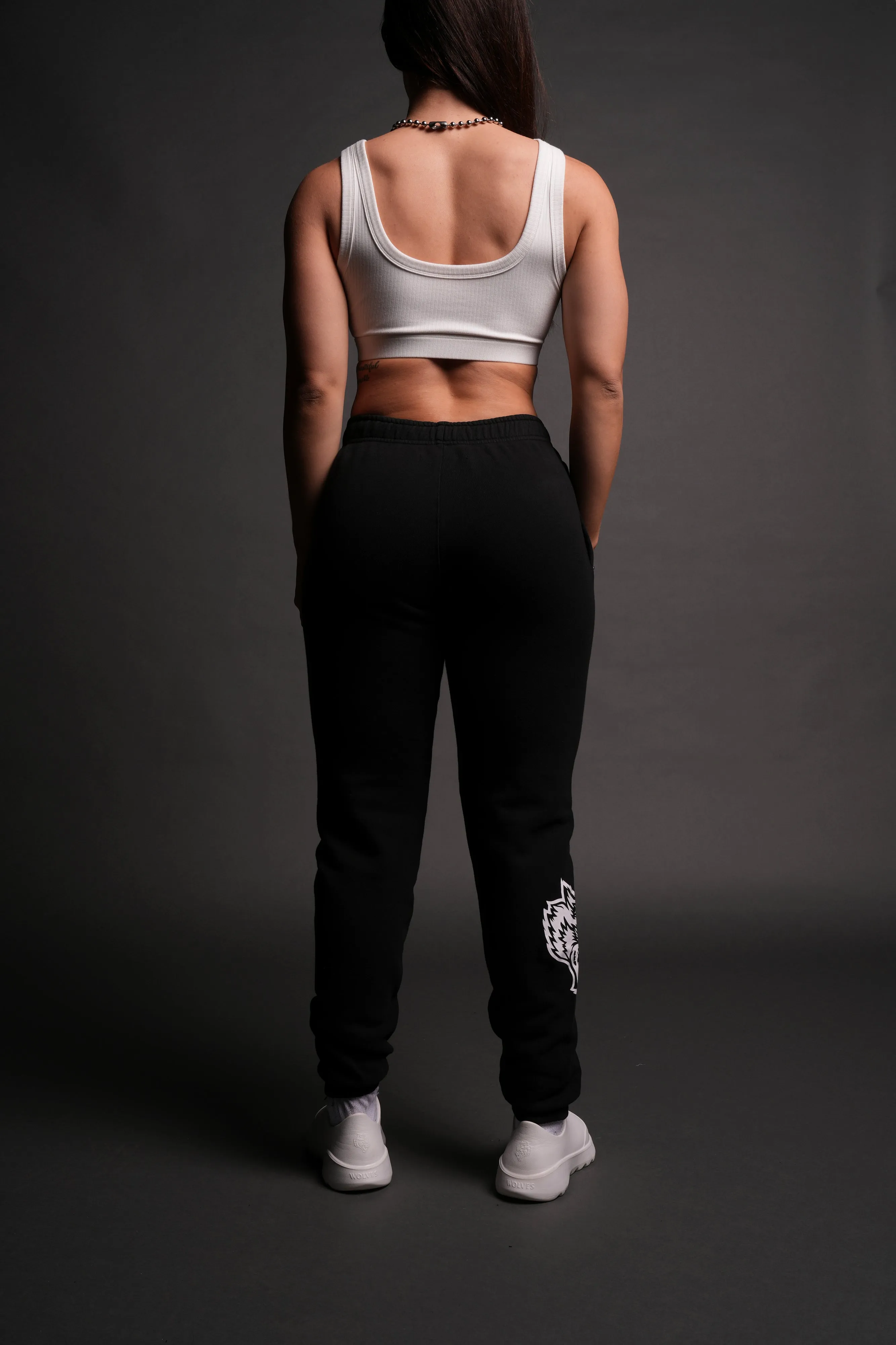 Big Wolf Pyramid She Post Lounge Sweats in Black