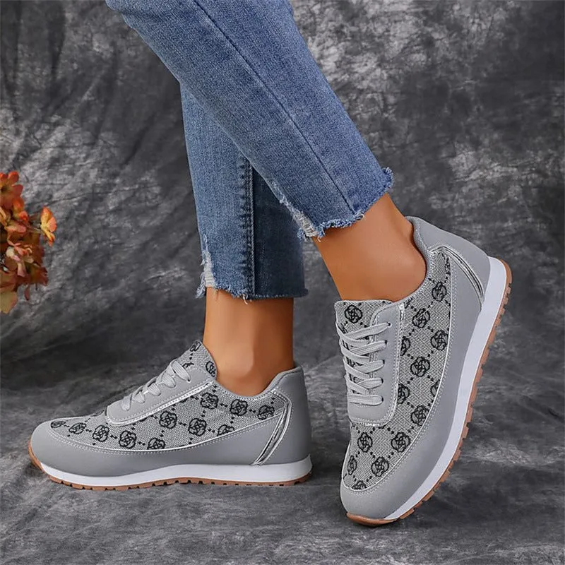 Christina  Blumenmuster Damen Sneaker Leicht und Atmungsaktiv