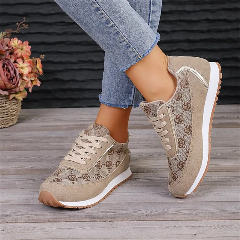 Christina  Blumenmuster Damen Sneaker Leicht und Atmungsaktiv