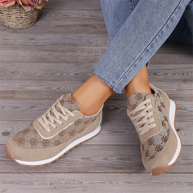 Christina  Blumenmuster Damen Sneaker Leicht und Atmungsaktiv