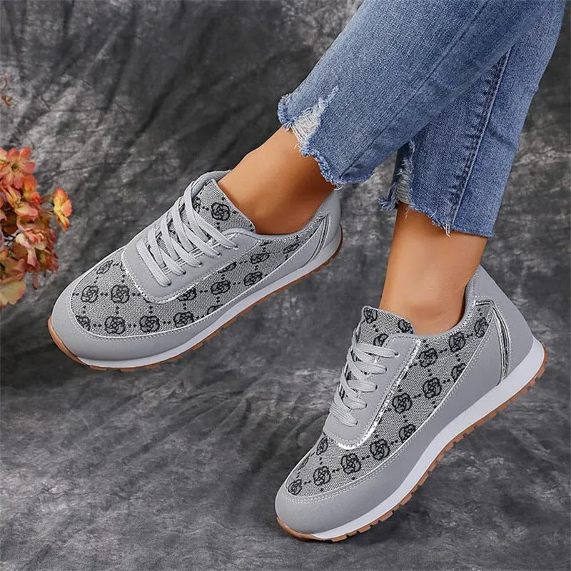 Christina  Blumenmuster Damen Sneaker Leicht und Atmungsaktiv