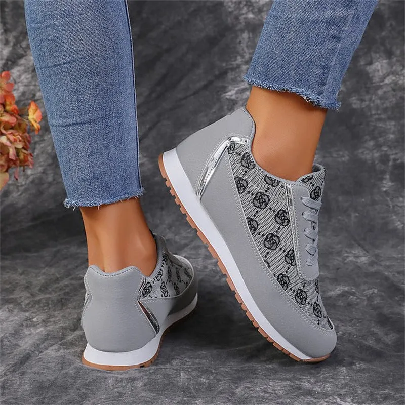 Christina  Blumenmuster Damen Sneaker Leicht und Atmungsaktiv