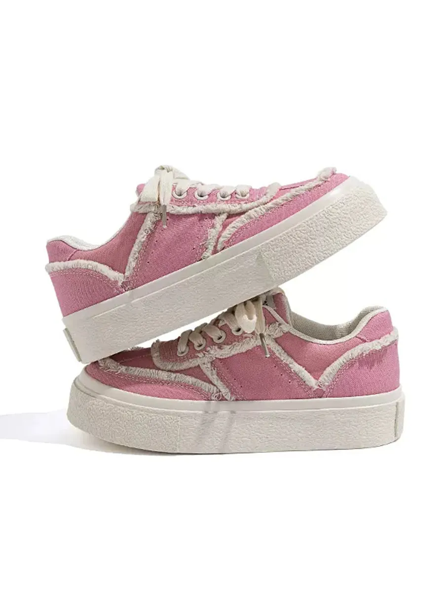Chunky Sole Breathable Pink Casual Shoes