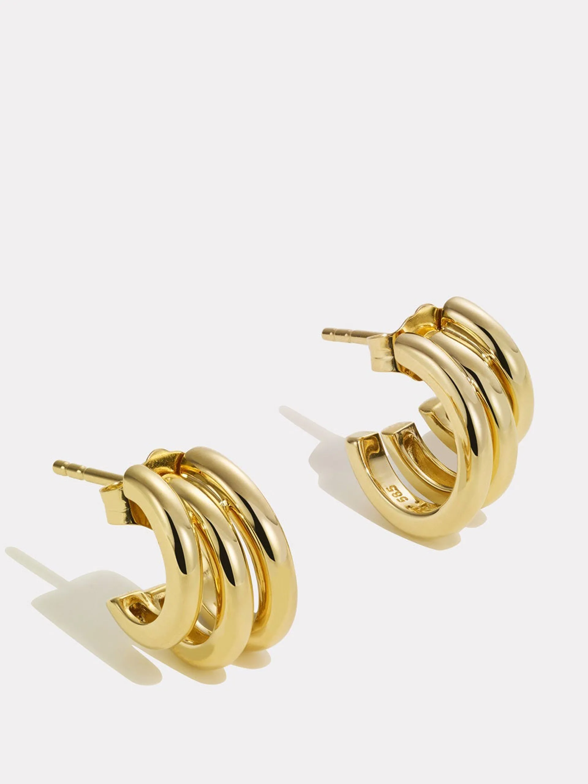Classic gold earring stack