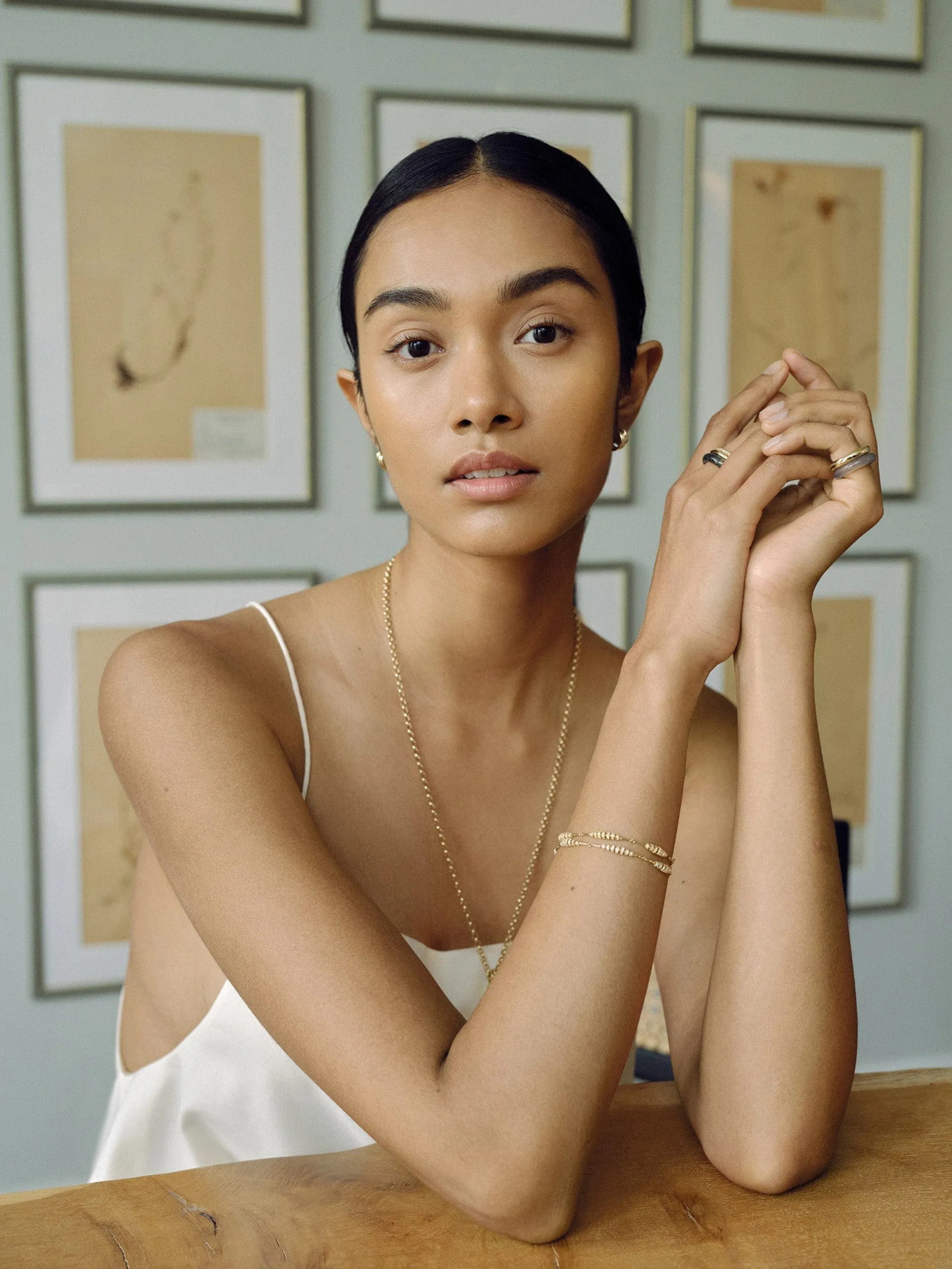 Classic gold earring stack