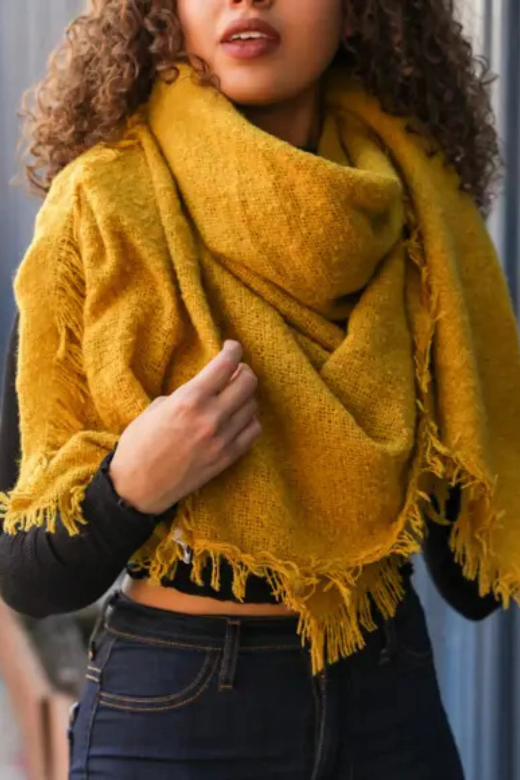 Cozy Mohair Blanket Scarf