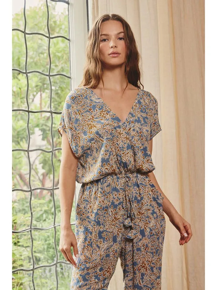 Drifting Dreams Paisley Drawstring Jumpsuit