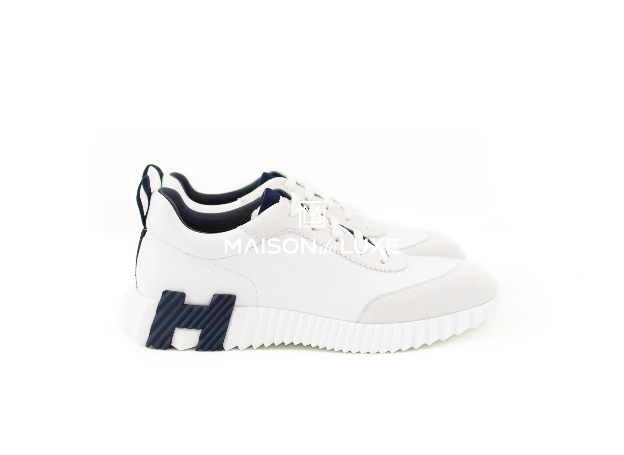 Hermes Men's White Bouncing 42.5 Sneaker