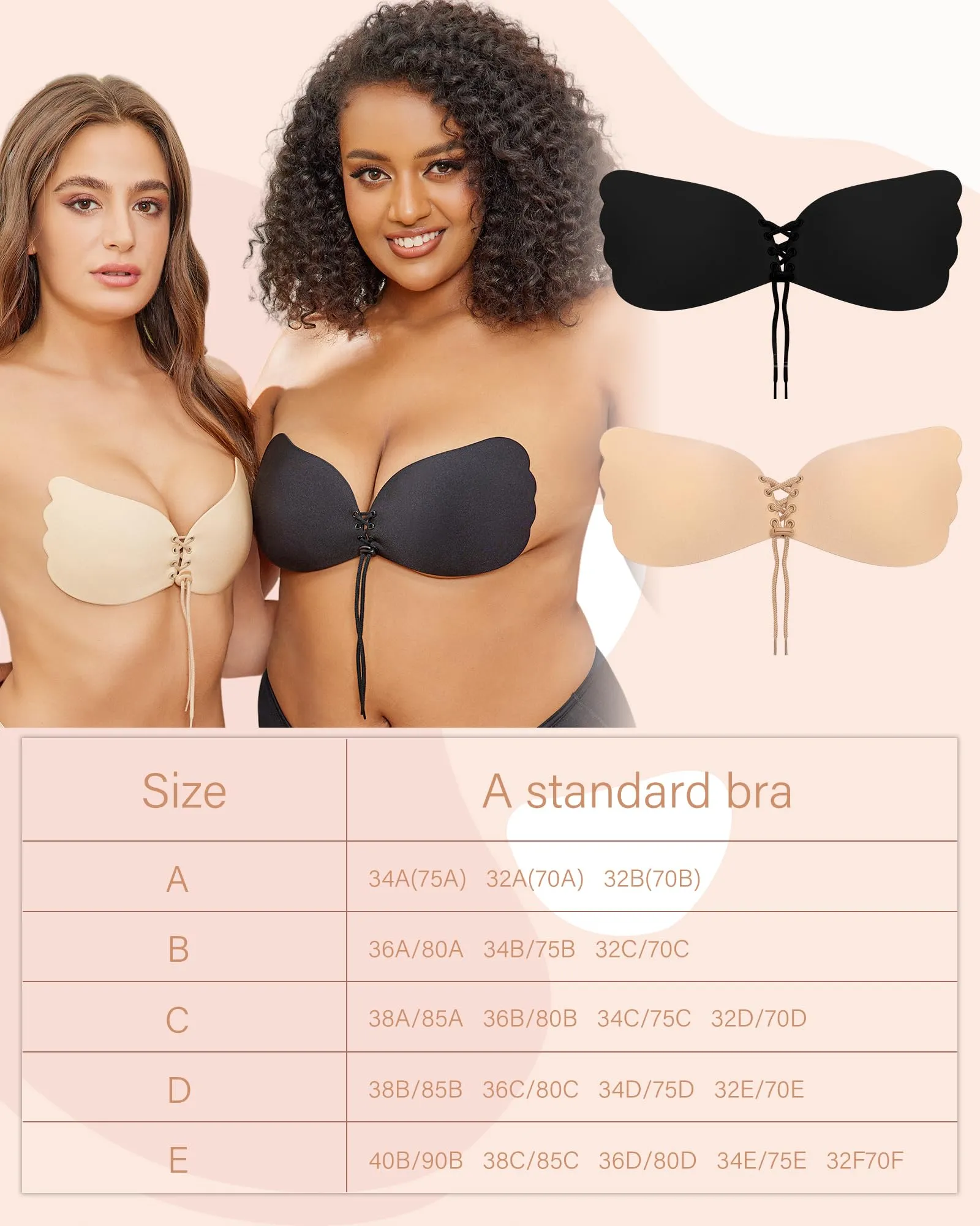 HORISUN  Invisible Backless Strapless Sticky Bras