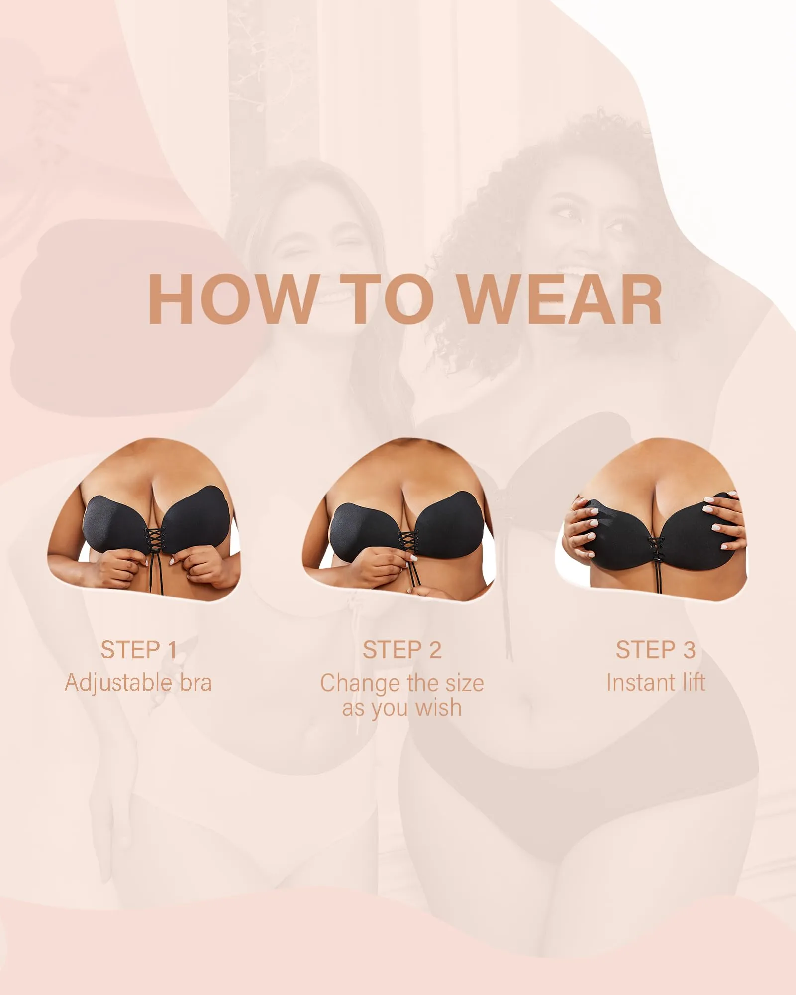HORISUN  Invisible Backless Strapless Sticky Bras
