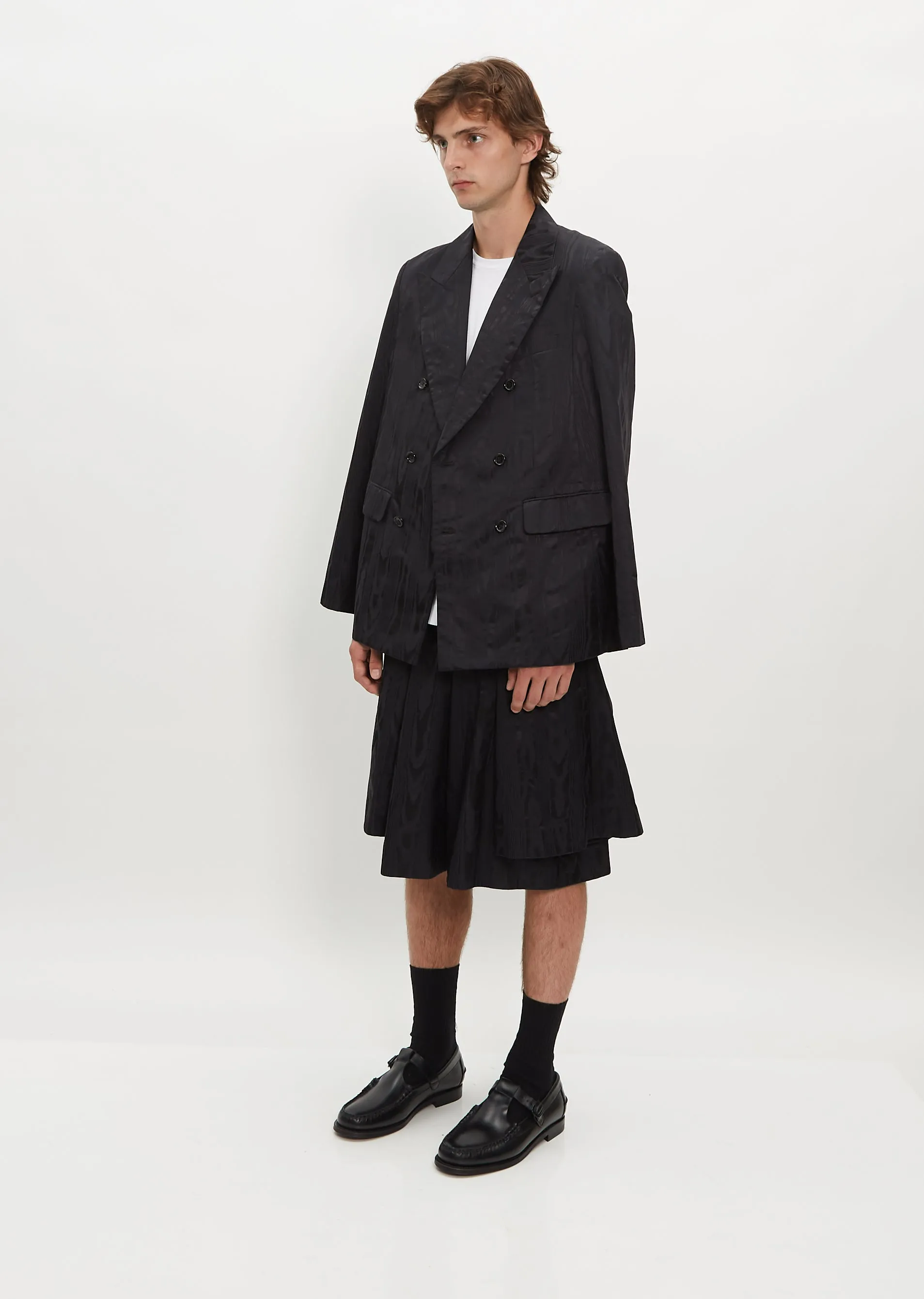 Nylon Jacquard Moire Blazer