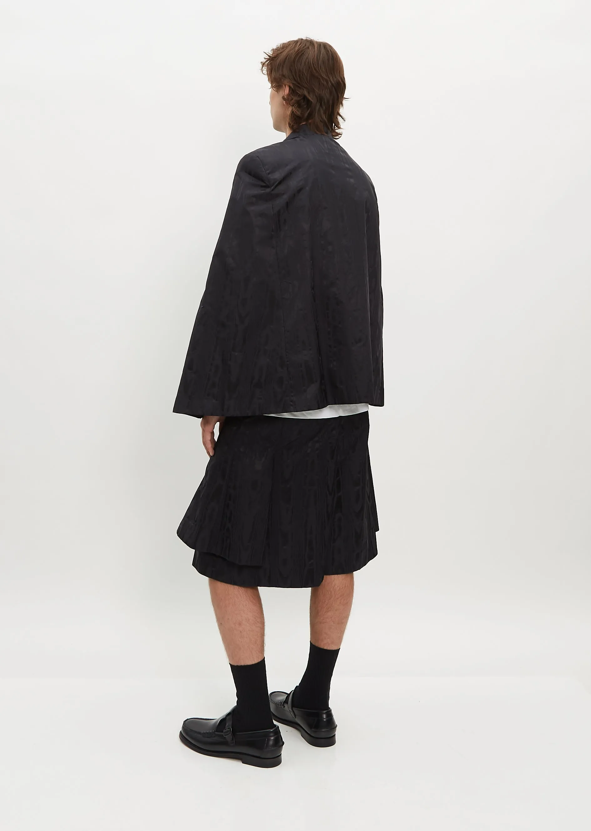 Nylon Jacquard Moire Blazer