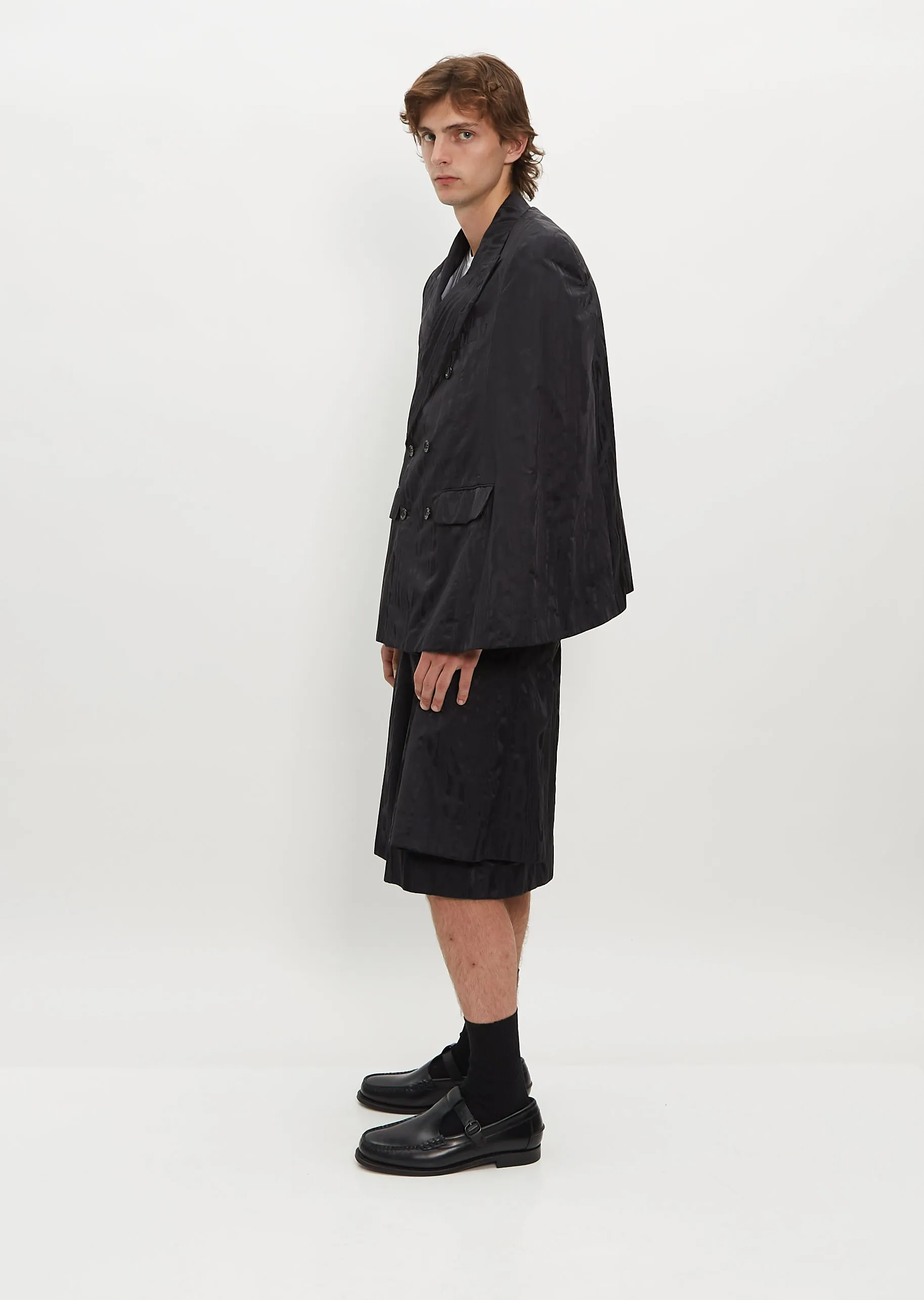 Nylon Jacquard Moire Blazer