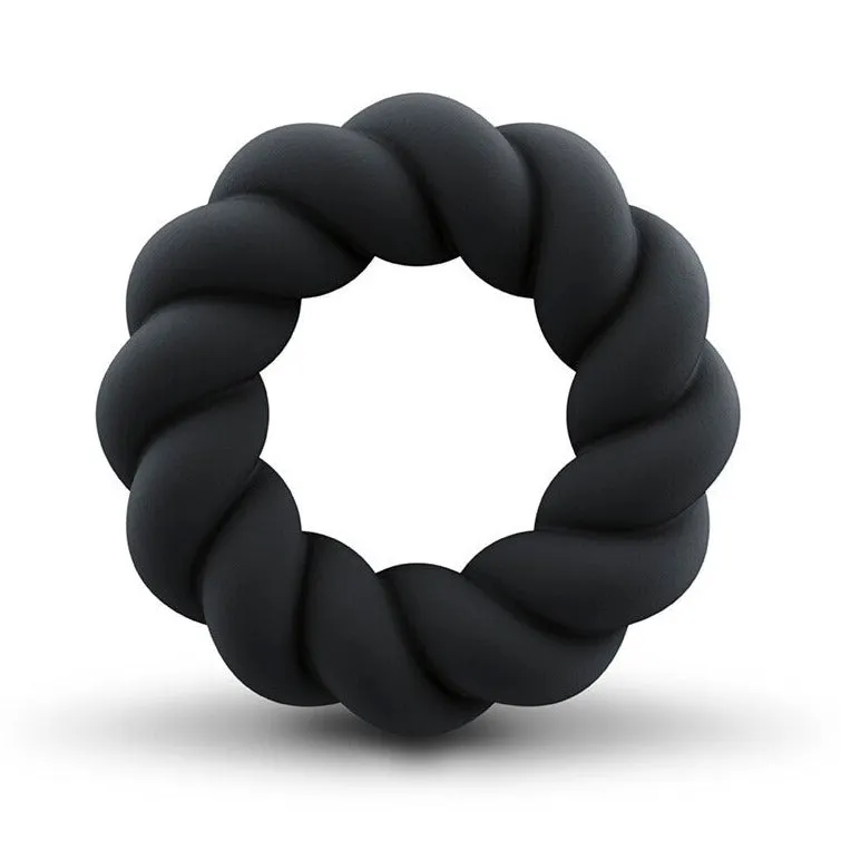 Rocks-Off Twist Cock Ring Black