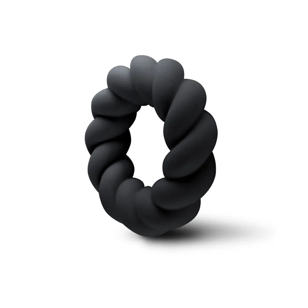Rocks-Off Twist Cock Ring Black