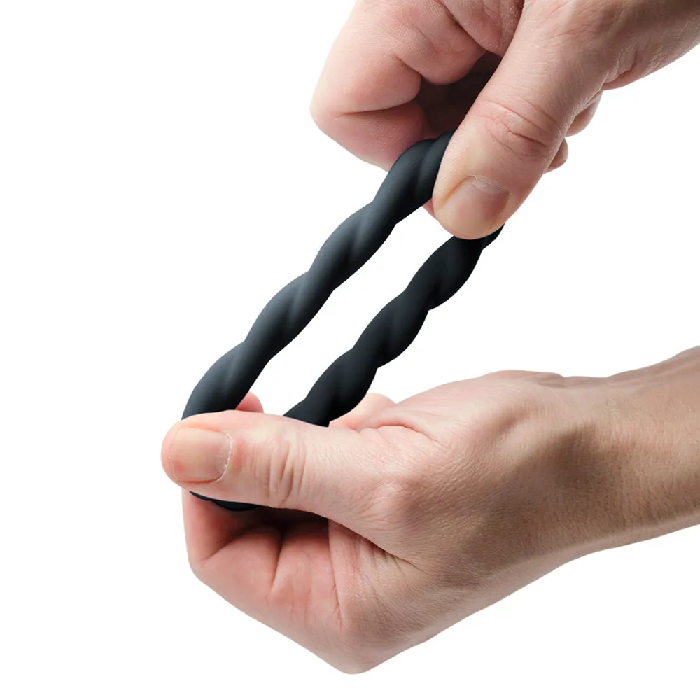 Rocks-Off Twist Cock Ring Black