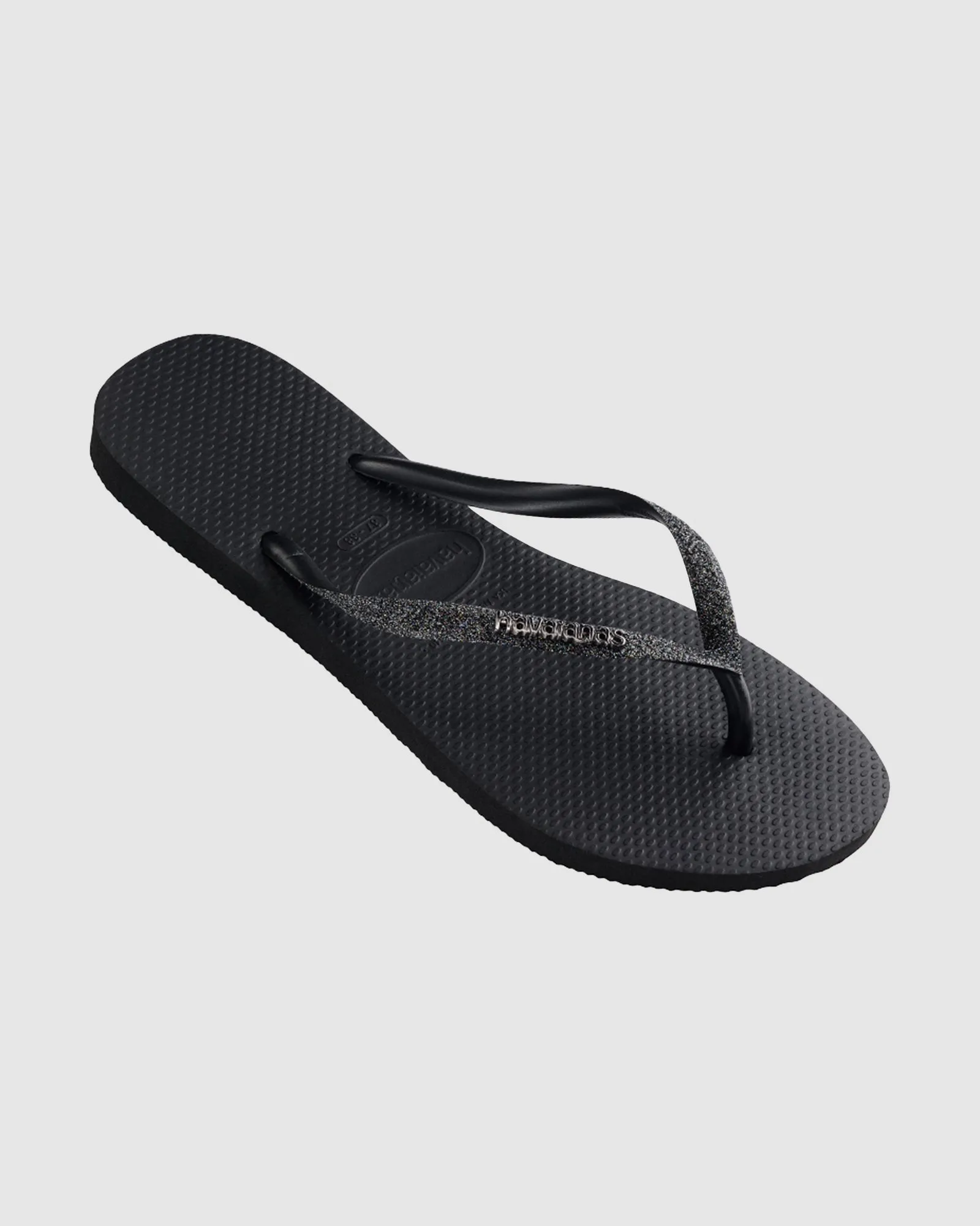 SLIM METAL LOGO GLITTER THONGS