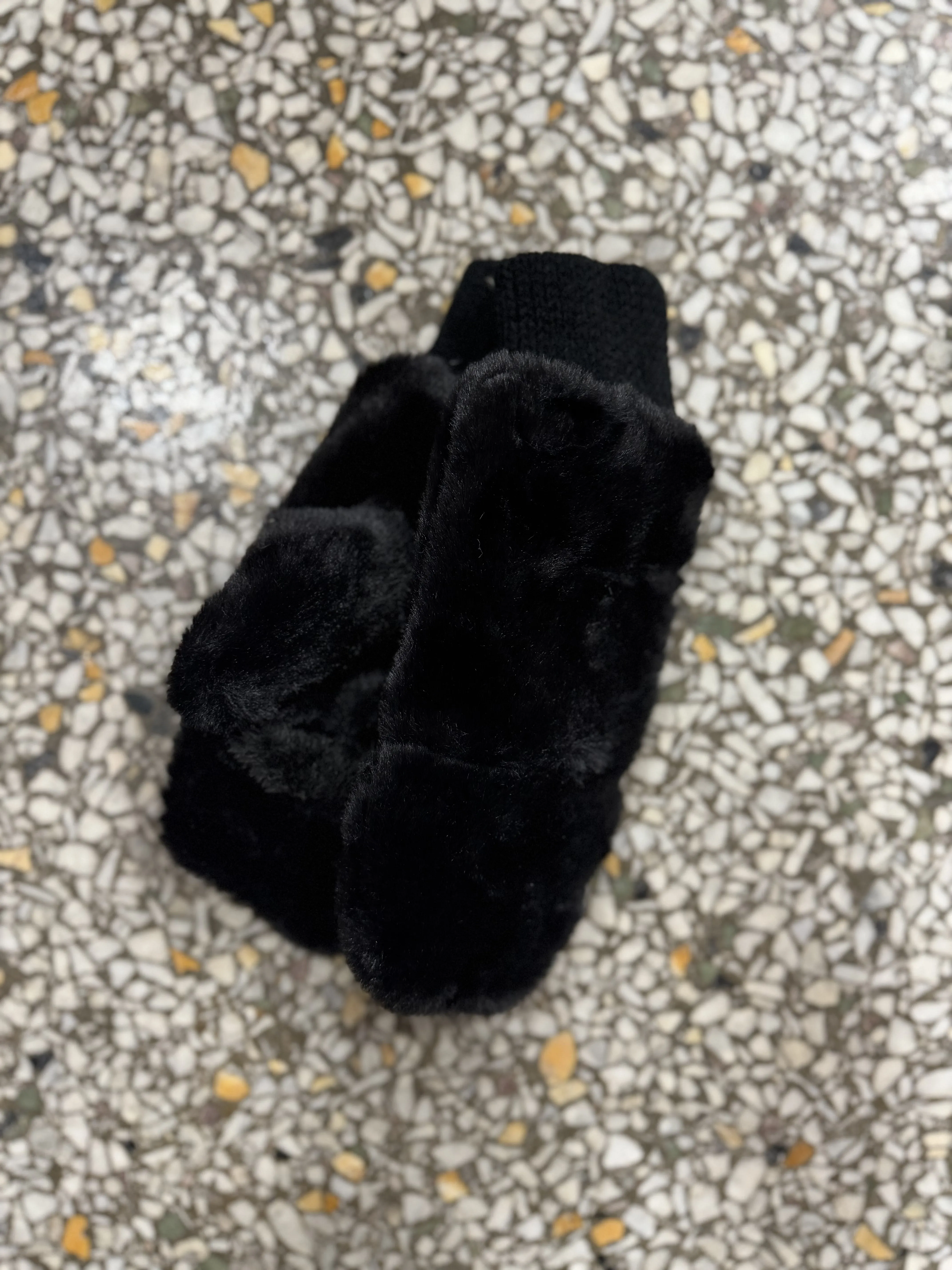 Solid Faux Fur Mittens