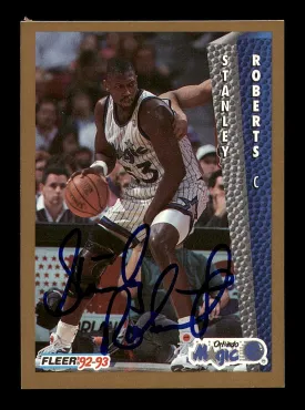 Stanley Roberts Autographed 1992-93 Fleer Card #162 Orlando Magic SKU #183328