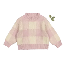 The Gingham Knit Sweater - Mauve