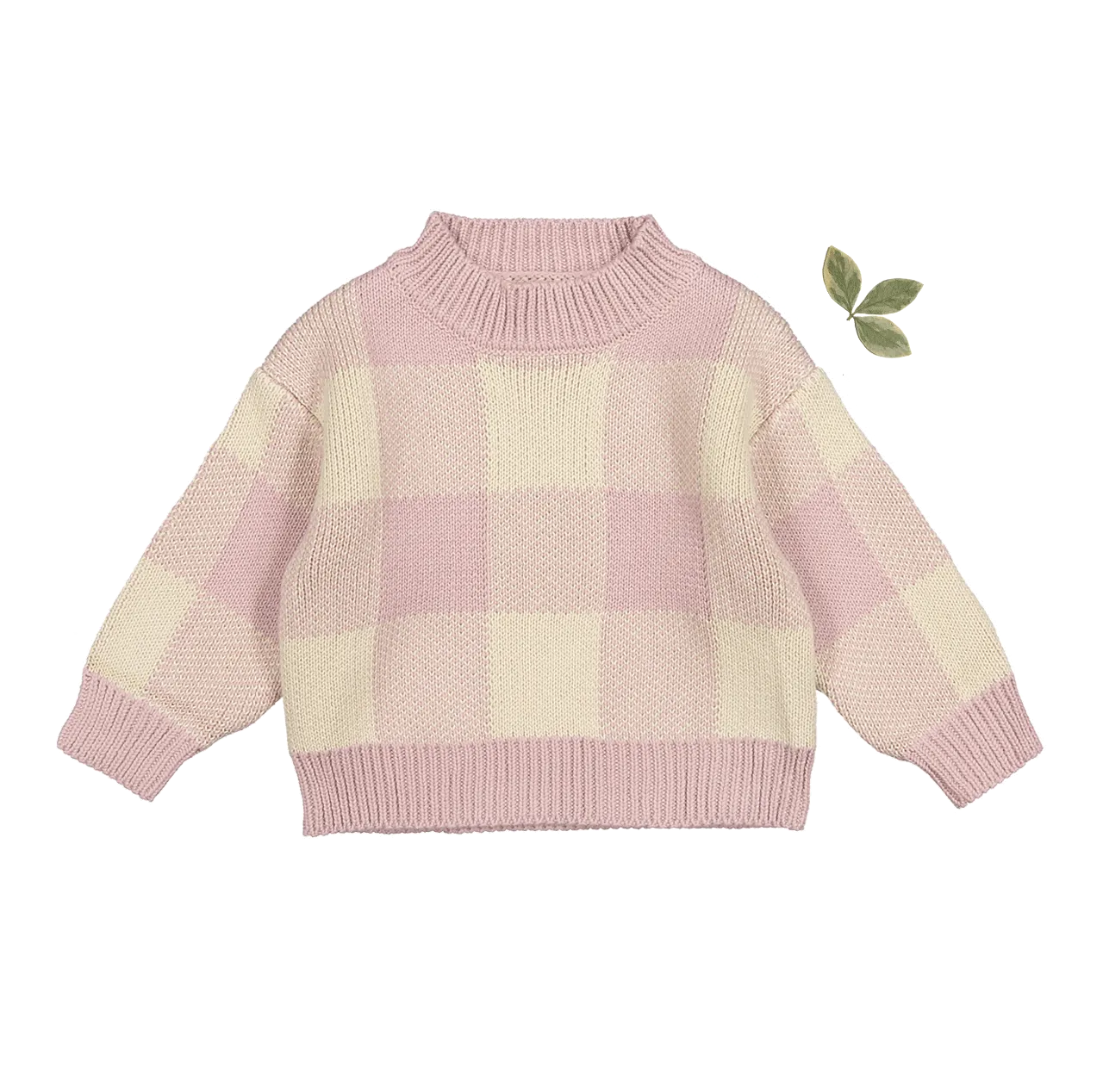 The Gingham Knit Sweater - Mauve